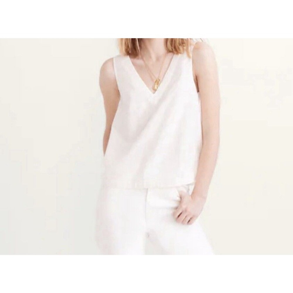 Madewell (Re)sponsible V-Neck Button-Back Sleeveless Top Size XL - EUC